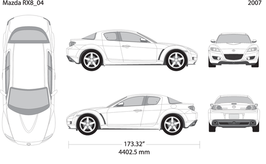 2007 Mazda Rx8 V04 Vehicle Wrap Template