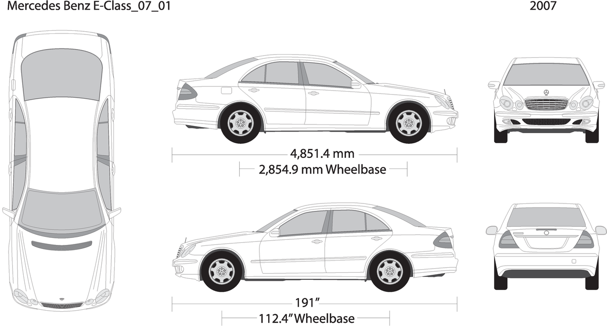 2007 Mercedes E Class V01 Vehicle Wrap Template