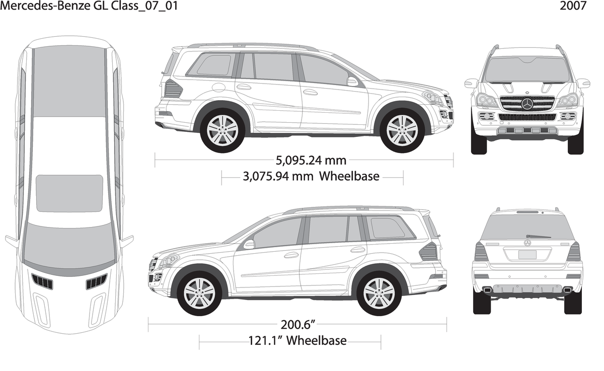 2007 Mercedes Gl Class V01 Vehicle Wrap Template