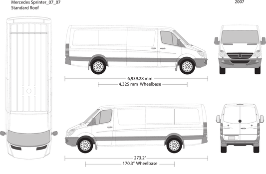2007 Mercedes Sprinter vector wrap template V07, Design-Ready PDF - GravBase