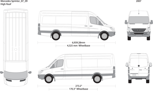 2007 Mercedes Sprinter V09 Vehicle Wrap Template