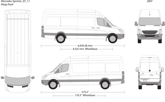 2007 Mercedes Sprinter vector wrap template V11, Design-Ready PDF - GravBase