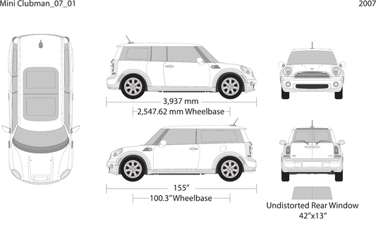 2007 Mini Cooper Mini Clubman vector wrap template, Design-Ready PDF - GravBase