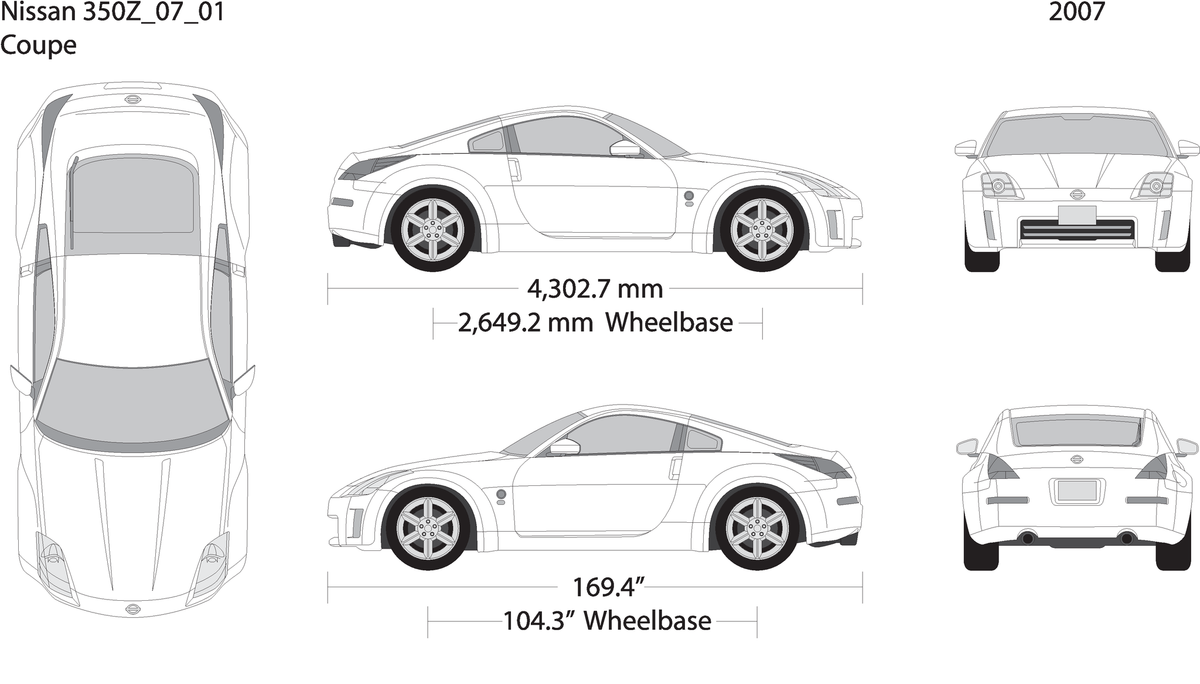 2007 Nissan 350Z V01 Vehicle Wrap Template