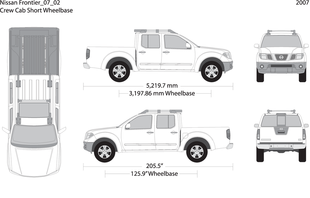 2007 Nissan Frontier Front V02 Vehicle Wrap Template