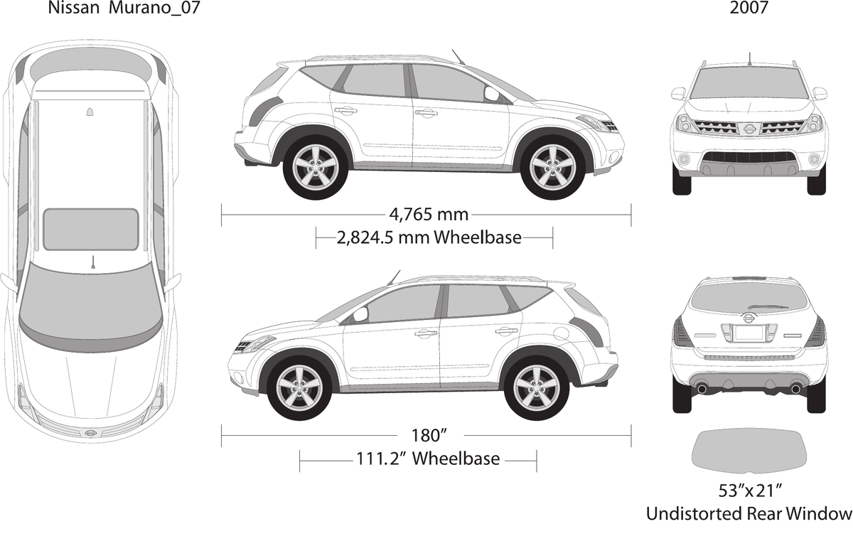 2007 Nissan Murano vector wrap template, Design-Ready PDF - GravBase