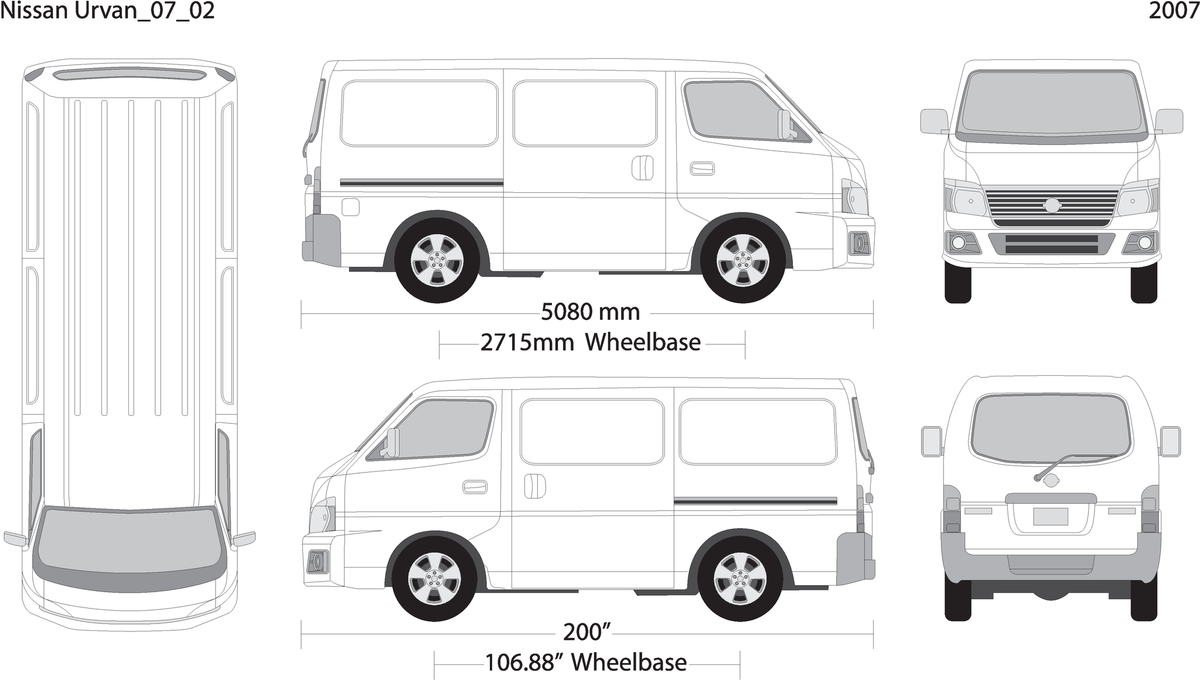 2007 Nissan Urvan V02 Vehicle Wrap Template