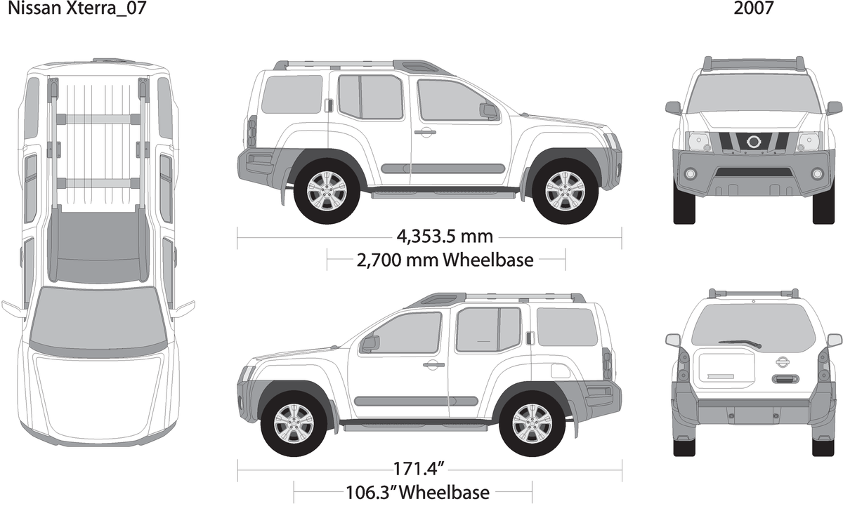 2007 Nissan Xterra V07 Vehicle Wrap Template