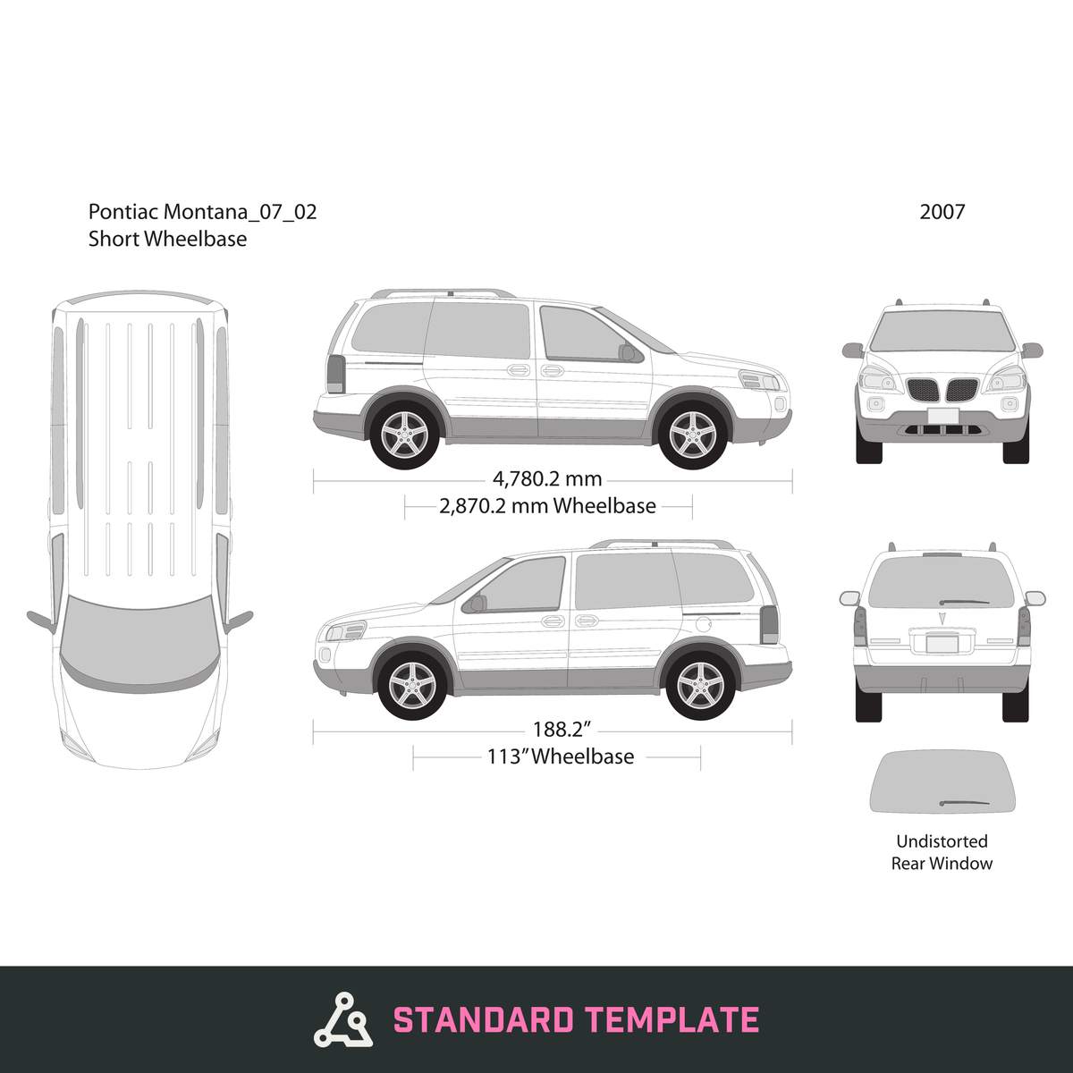 2007 Pontiac Montana vector wrap template, Design-Ready PDF - GravBase