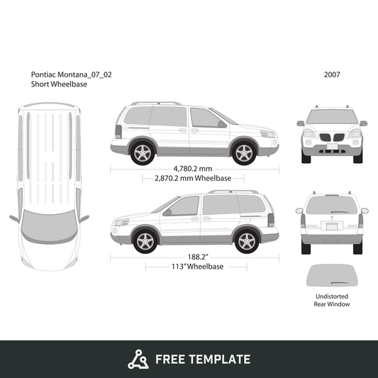 2007 Pontiac Montana free vector vehicle wrap template - GravBase