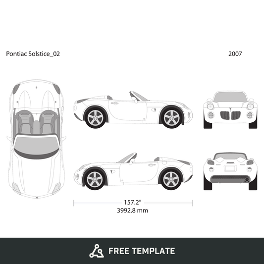 2007 Pontiac Solstice free vector vehicle wrap template - GravBase