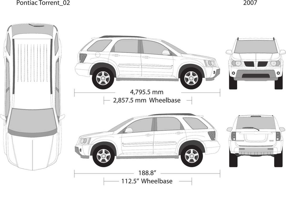 2007 Pontiac Torrent vector wrap template, Design-Ready PDF - GravBase