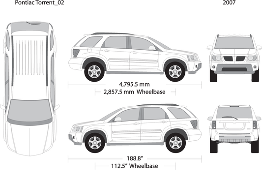 2007 Pontiac Torrent V02 Vehicle Wrap Template