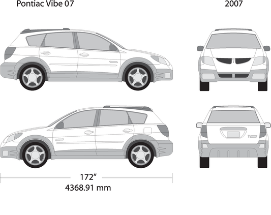 2007 Pontiac Vibe V07 Vehicle Wrap Template