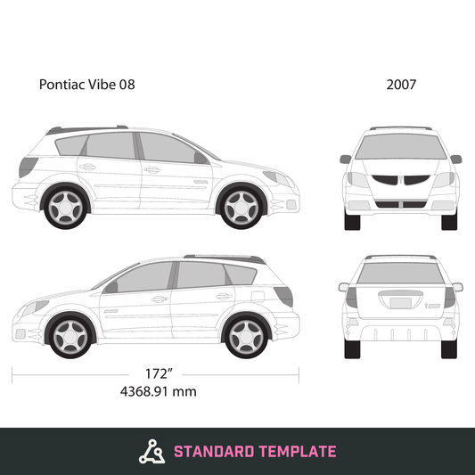 2007 Pontiac Vibe vector wrap template V08, Design-Ready PDF - GravBase