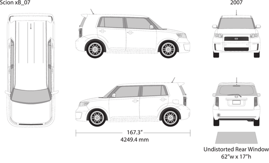 2007 Scion Xb vector wrap template, Design-Ready PDF - GravBase