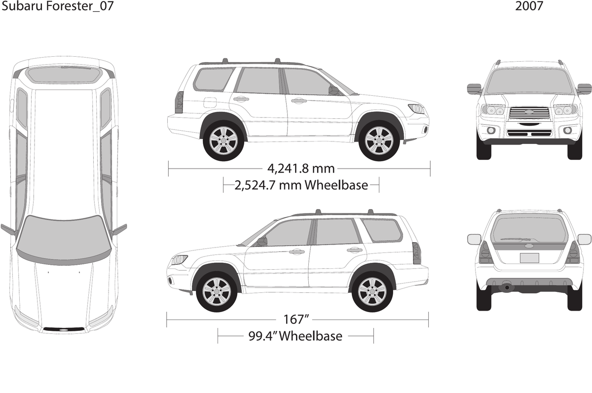 2007 Subaru Forester vector wrap template, Design-Ready PDF - GravBase