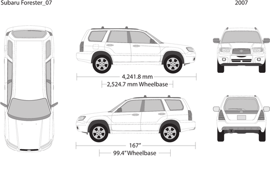 2007 Subaru Forester vector wrap template, Design-Ready PDF - GravBase
