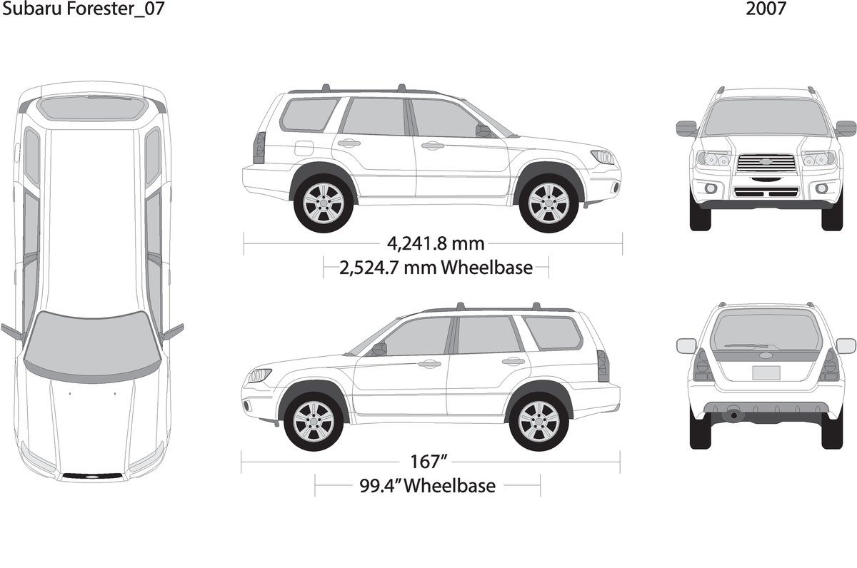2007 Subaru Forester V07 Vehicle Wrap Template