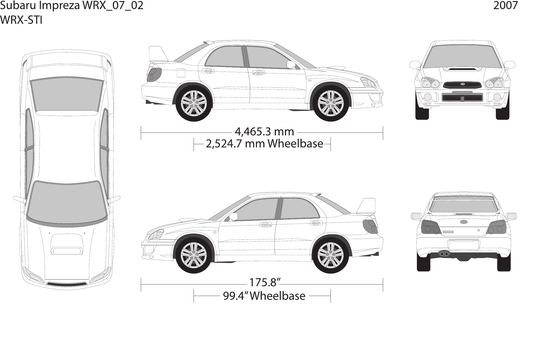 2007 Subaru Impreza vector wrap template V02, Design-Ready PDF - GravBase