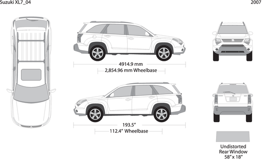 2007 Suzuki Xl7 V04 Vehicle Wrap Template