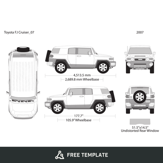 2007 Toyota FJ Cruiser free vector vehicle wrap template - GravBase