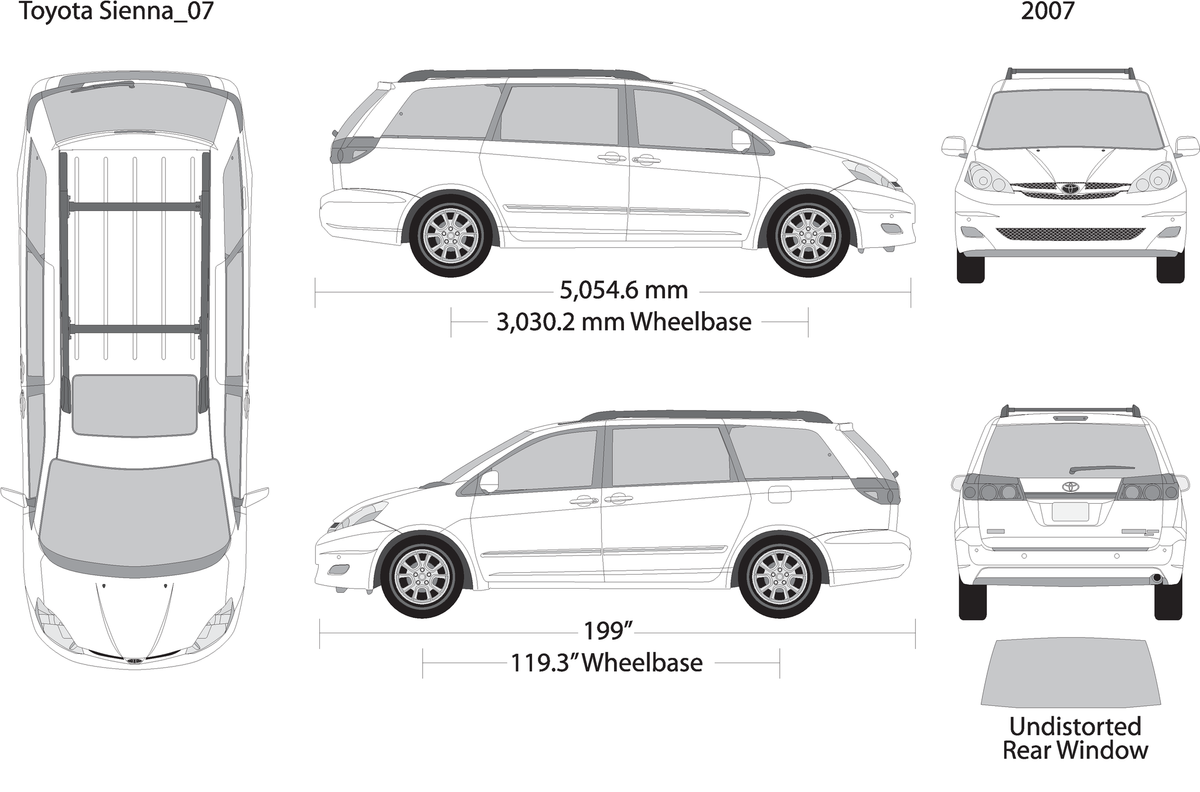 2007 Toyota Sienna V07 Vehicle Wrap Template