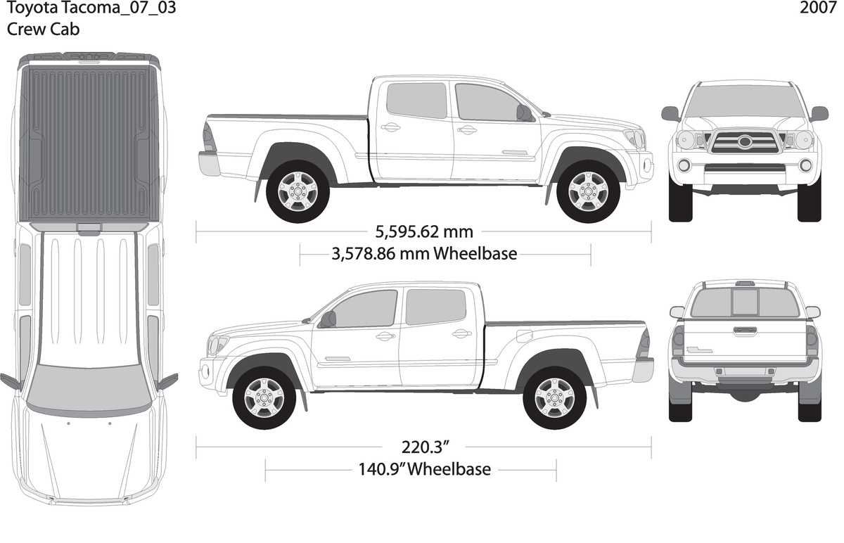 2007 Toyota Tacoma V03 Vehicle Wrap Template