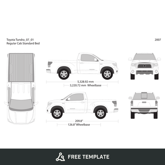 2007 Toyota Tundra free vector vehicle wrap template - GravBase