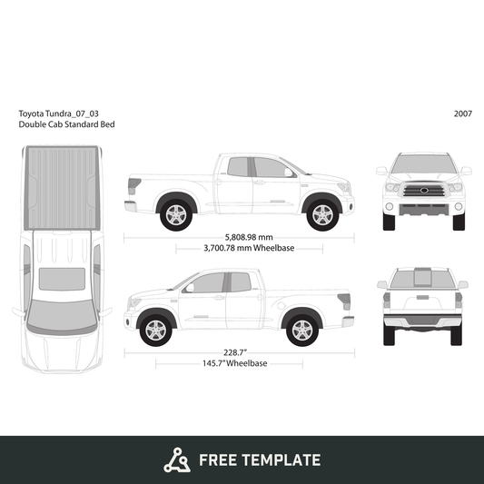 2007 Toyota Tundra free vector vehicle wrap template - GravBase