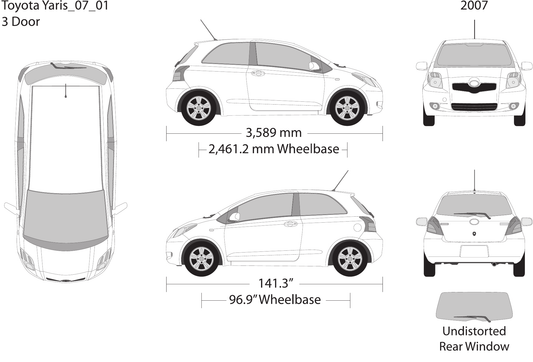 2007 Toyota Yaris Vector Wrap Template - GravBase