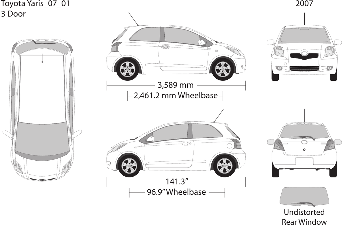 2007 Toyota Yaris vector wrap template V01, Design-Ready PDF - GravBase