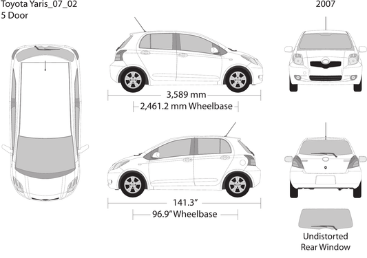 2007 Toyota Yaris Vector Wrap Template - GravBase