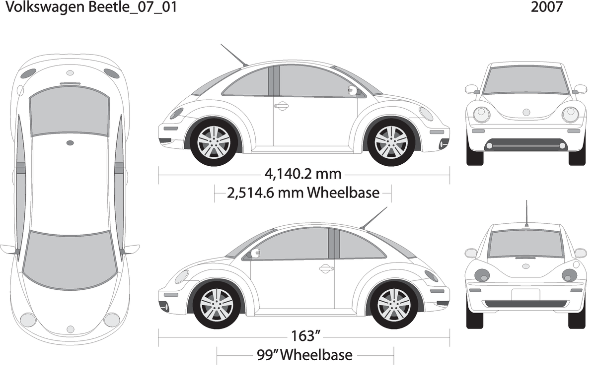 2007 Volkswagen Beetle V01 Vehicle Wrap Template