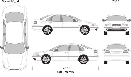 2007 Volvo 40 vector wrap template V04, Design-Ready PDF - GravBase