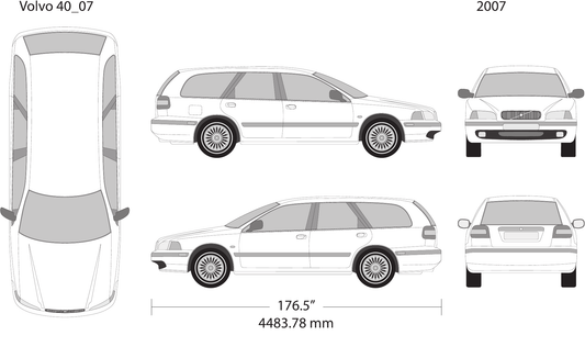 2007 Volvo 40 vector wrap template V07, Design-Ready PDF - GravBase