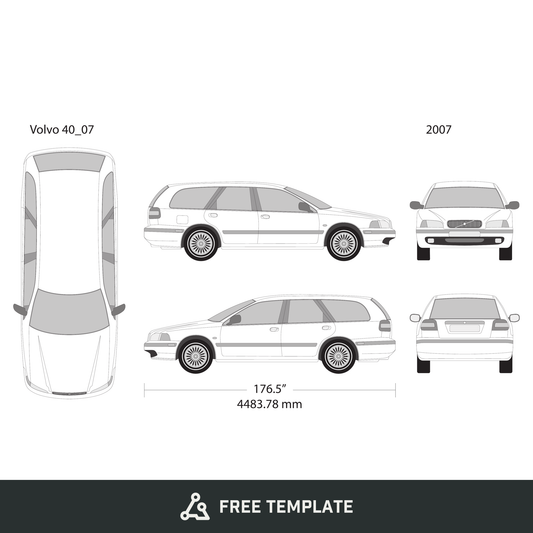 2007 Volvo 40 free vector vehicle wrap template - GravBase