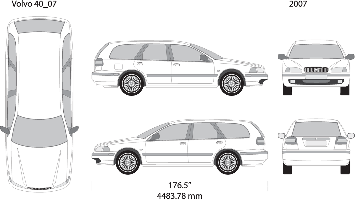 2007 Volvo Volvo 40 V07 Vehicle Wrap Template