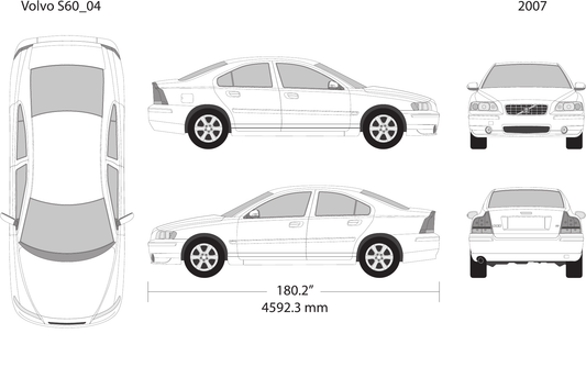 2007 Volvo S60 vector wrap template, Design-Ready PDF - GravBase