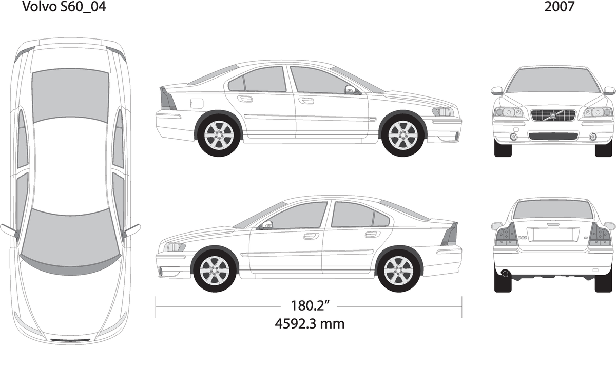 2007 Volvo Volvo S60 V04 Vehicle Wrap Template