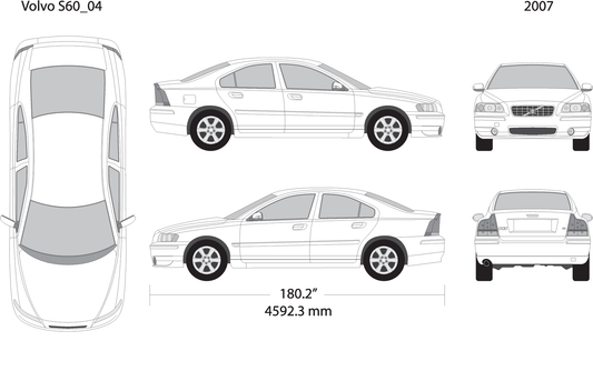 2007 Volvo Volvo S60 V04 Vehicle Wrap Template