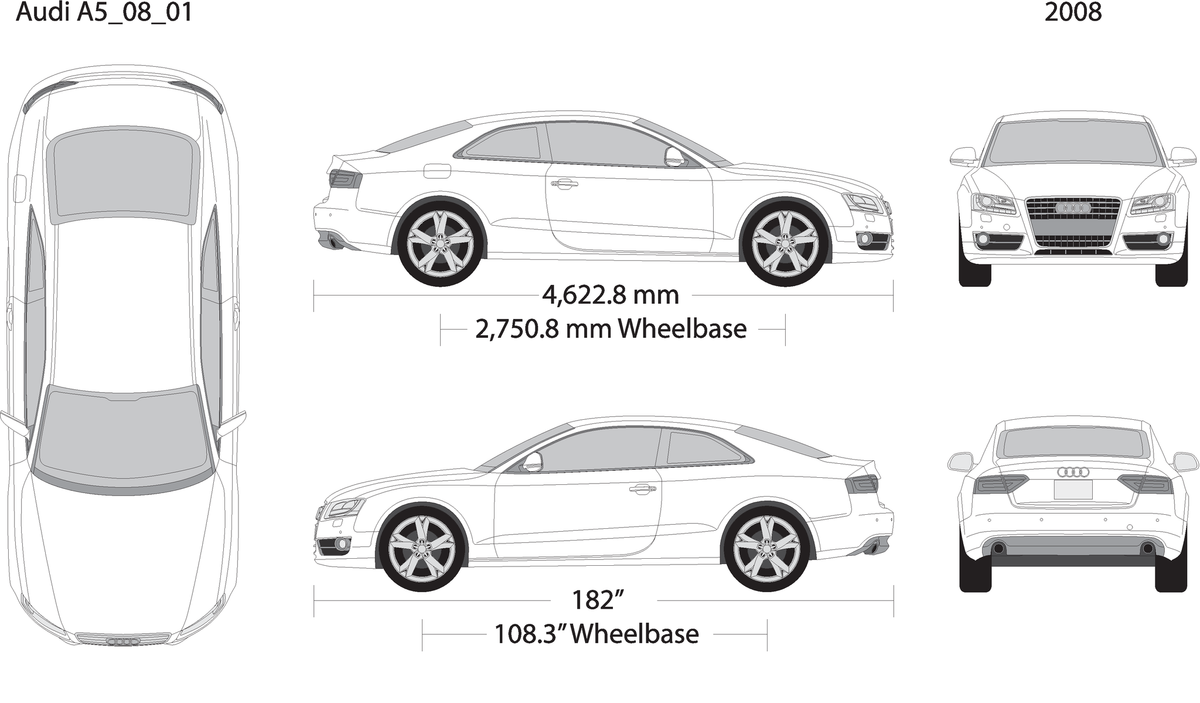 2008 Audi A5 V01 Vehicle Wrap Template