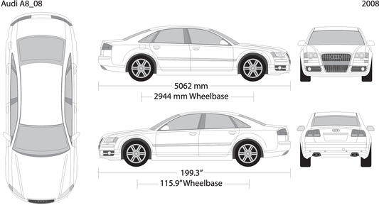 2008 Audi A8 V08 Vehicle Wrap Template