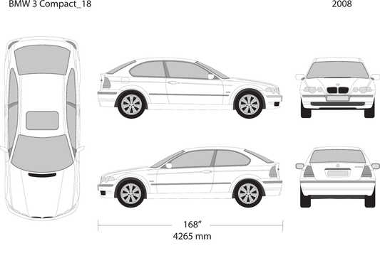 2008 BMW 3 vector wrap template V18, Design-Ready PDF - GravBase