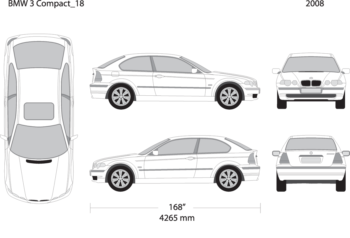 2008 Bmw 3 V18 Vehicle Wrap Template
