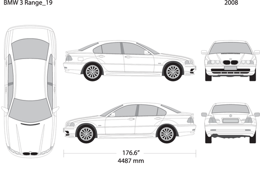 2008 Bmw 3 V19 Vehicle Wrap Template