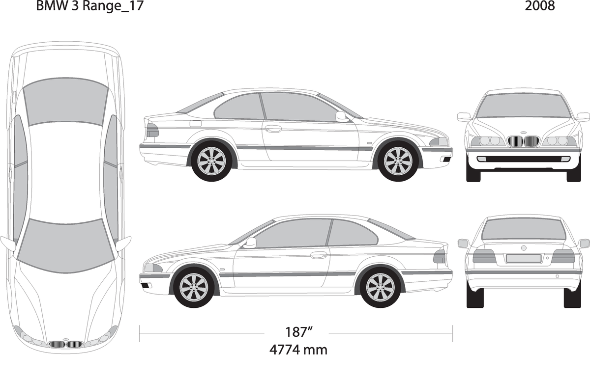 2008 Bmw 5 V17 Vehicle Wrap Template