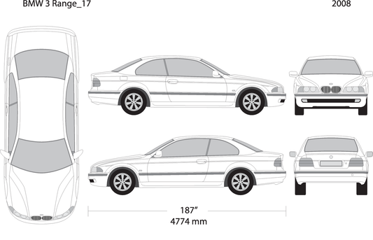 2008 Bmw 5 V17 Vehicle Wrap Template
