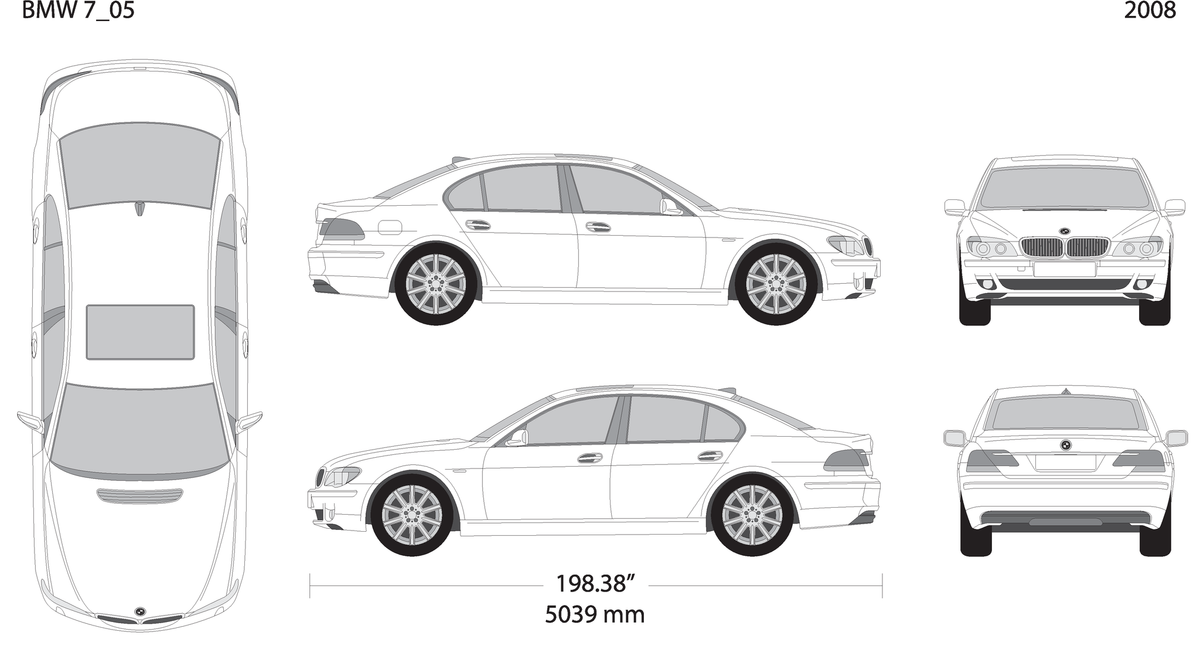 2008 Bmw 7 V05 Vehicle Wrap Template