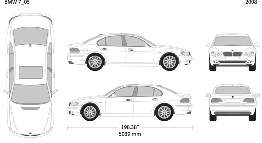2008 Bmw 7 V05 Vehicle Wrap Template